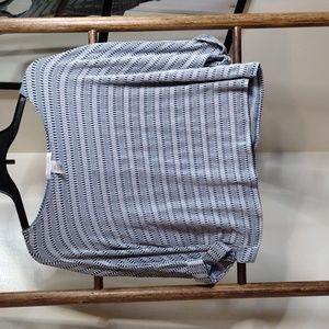 Caution to the Wind Blue and White Crop Top Size Medium